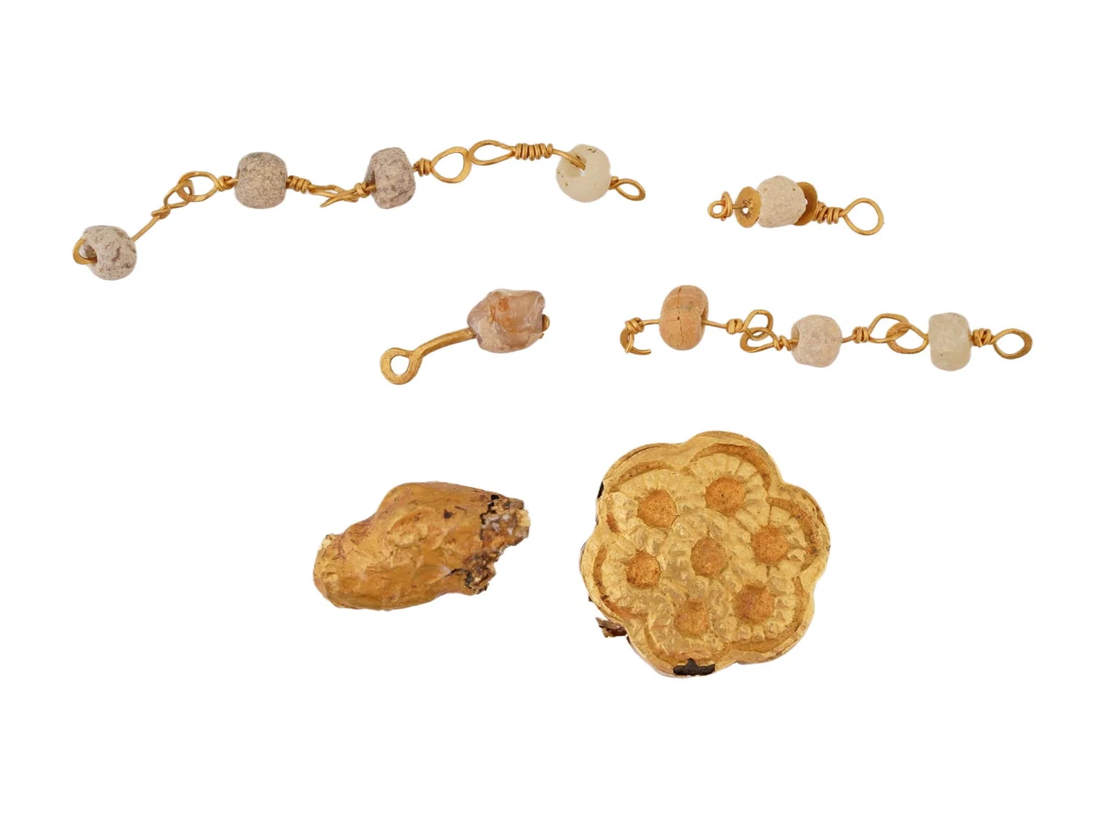 ANCIENT GRECO ROMAN NECKLACE GOLD BEAD COMPONENTS