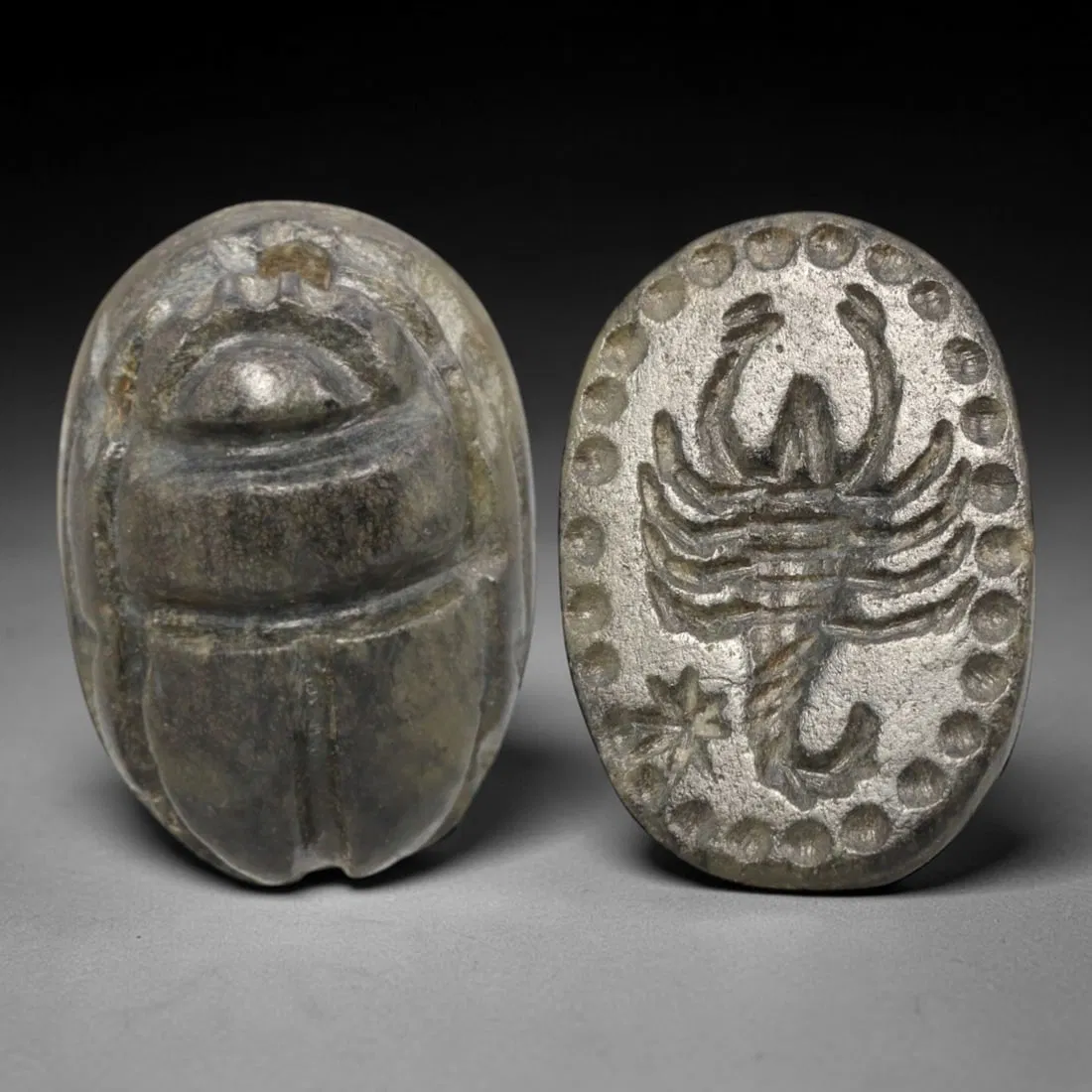 Ancient Hardstone Scarab - Near Eastern Scorpion Zoomorphic Seal, 18XT