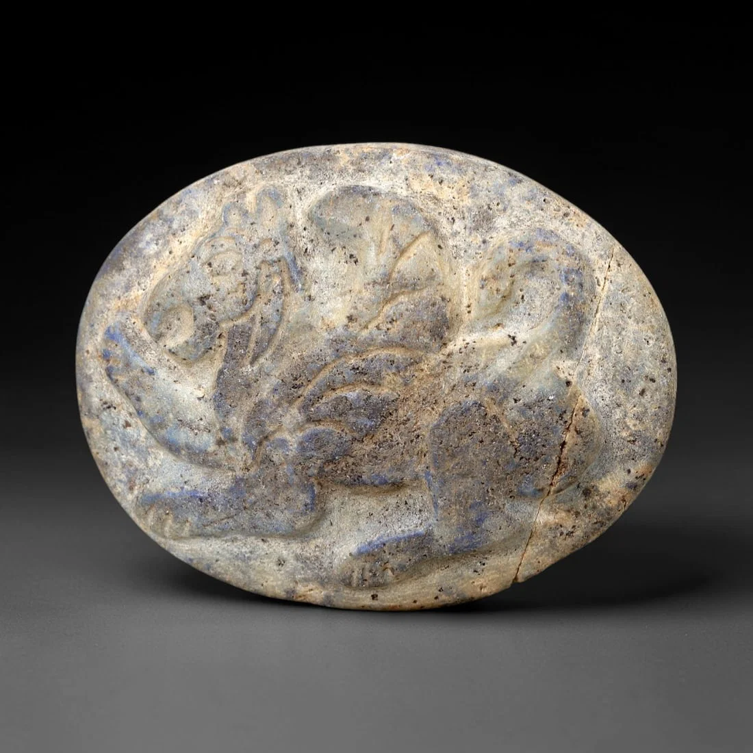 Ancient Lapis Animal Plaque - Near Eastern Relief Amulet, 67AM