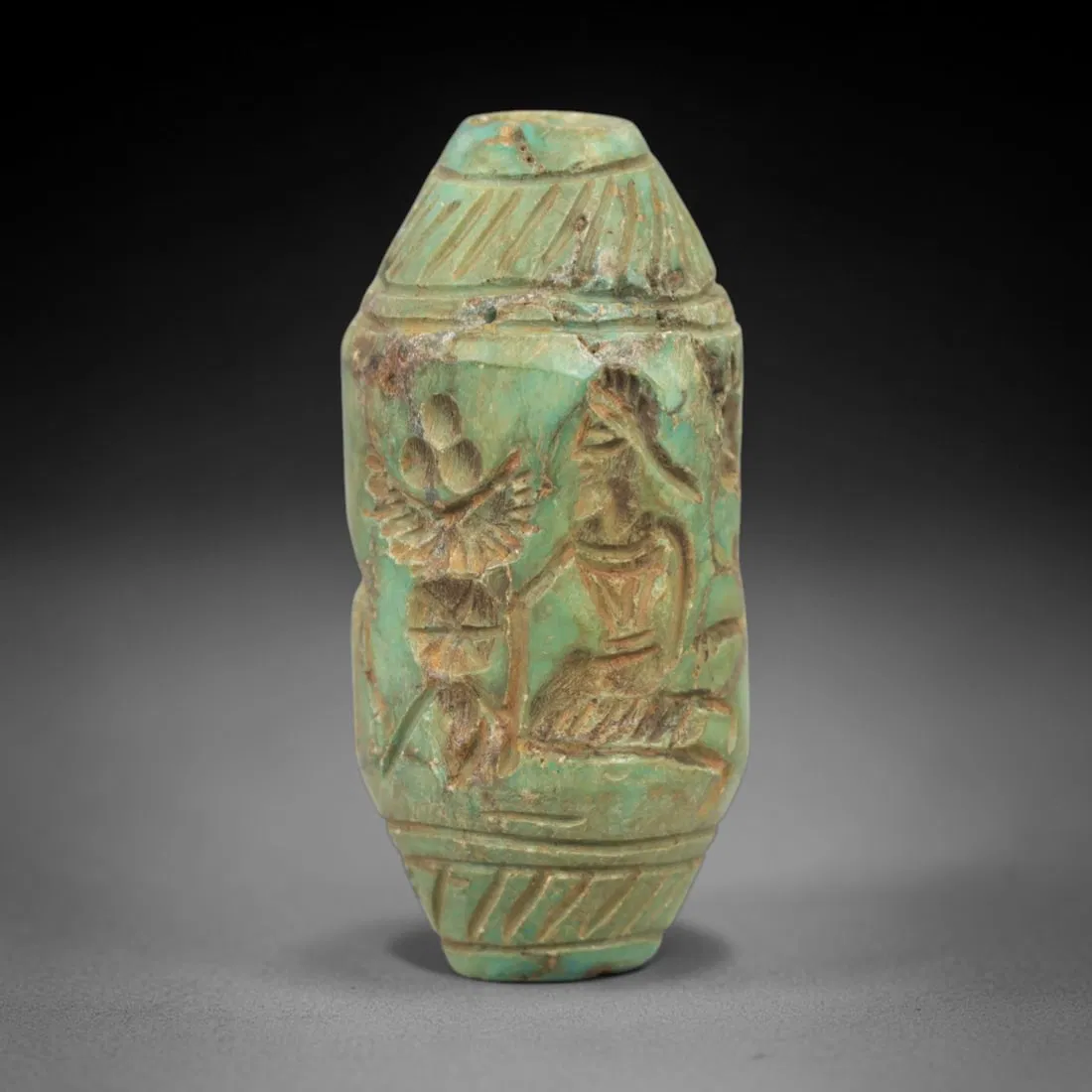 Ancient Lapis Cylinder Seal - Near Eastern Engraved Bead, 81AK