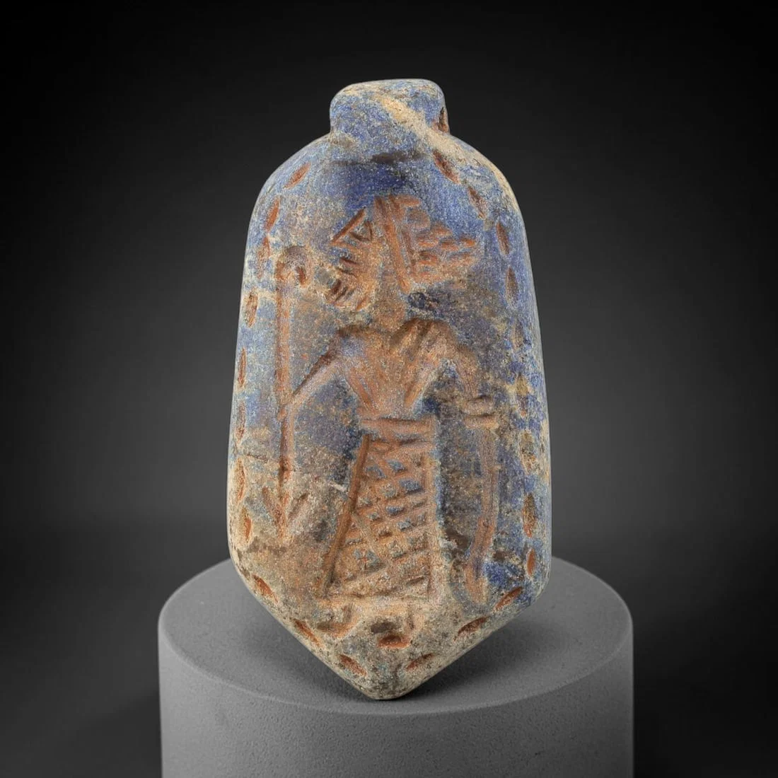 Ancient Lapis Lazuli Amulet - Near Eastern Figurine, 10BA
