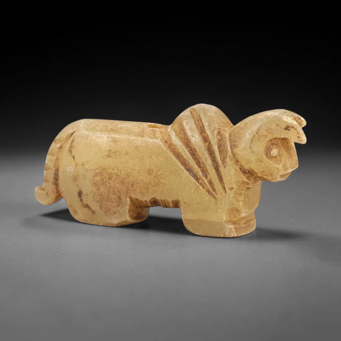 Ancient Rock Crystal Bovid Amulet - Near Eastern Figurine, 87AL