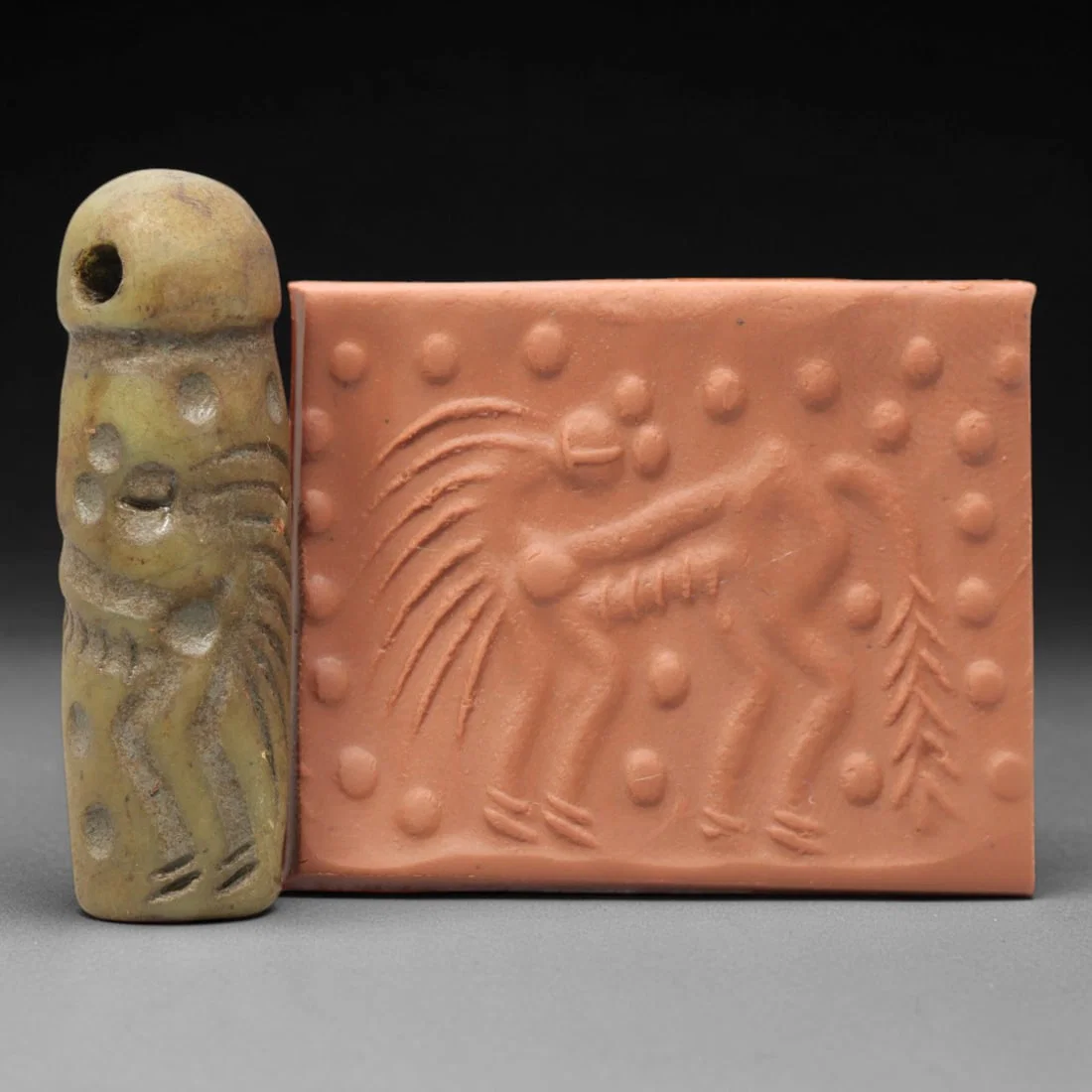 Ancient Serpentine Cylinder Seal - Mesopotamian, 54ZT