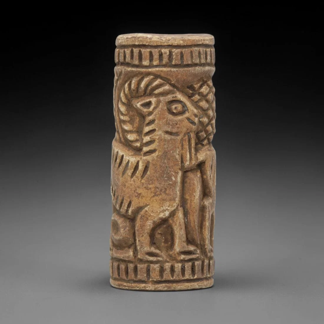 Ancient Stone Cylinder Seal - Near Eastern Ram Relief, 16WJ