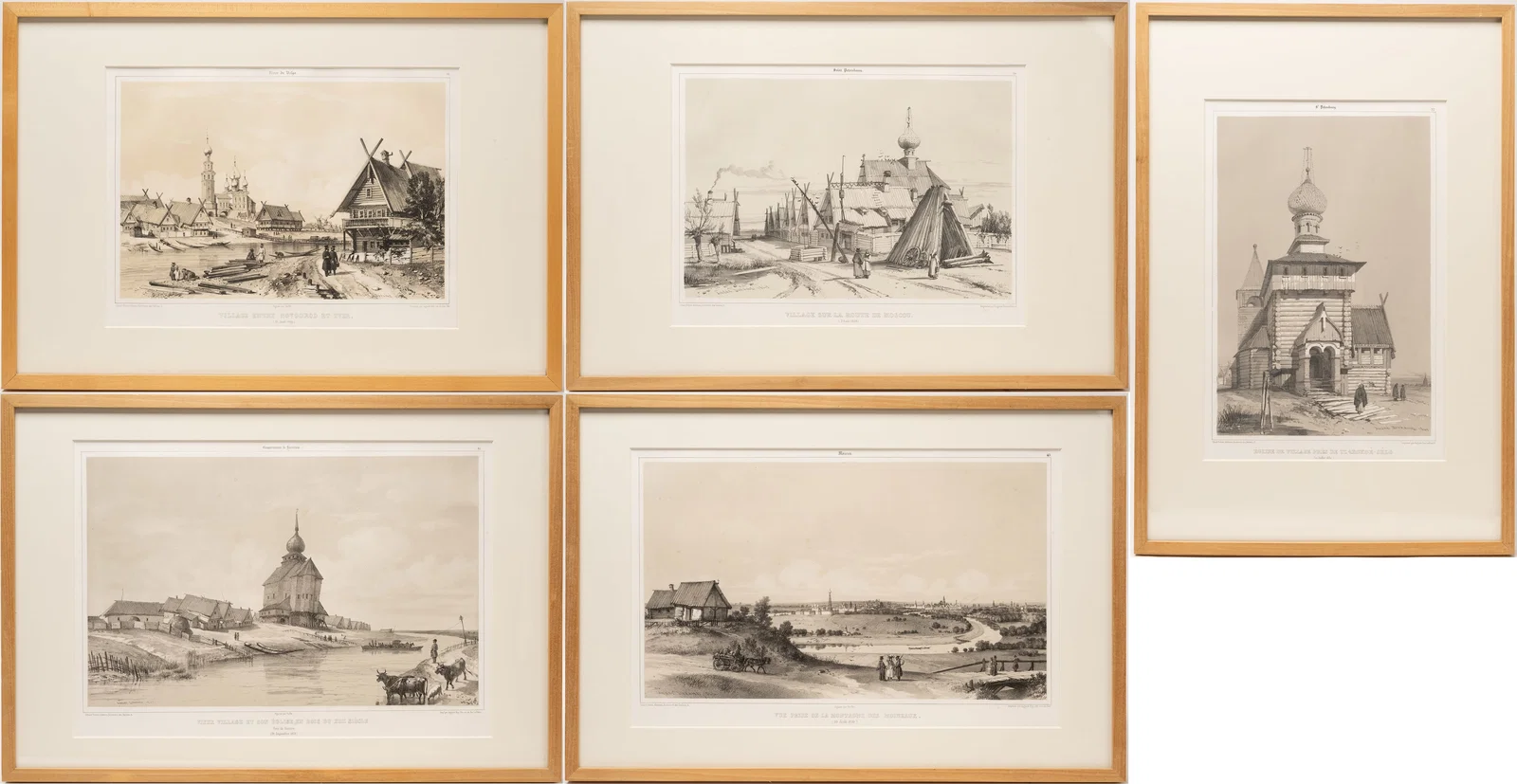 Andre Durand (French 1807-1867) Russian Views "Figures by Raffet" Auguste Raffet (French 1804-1860)