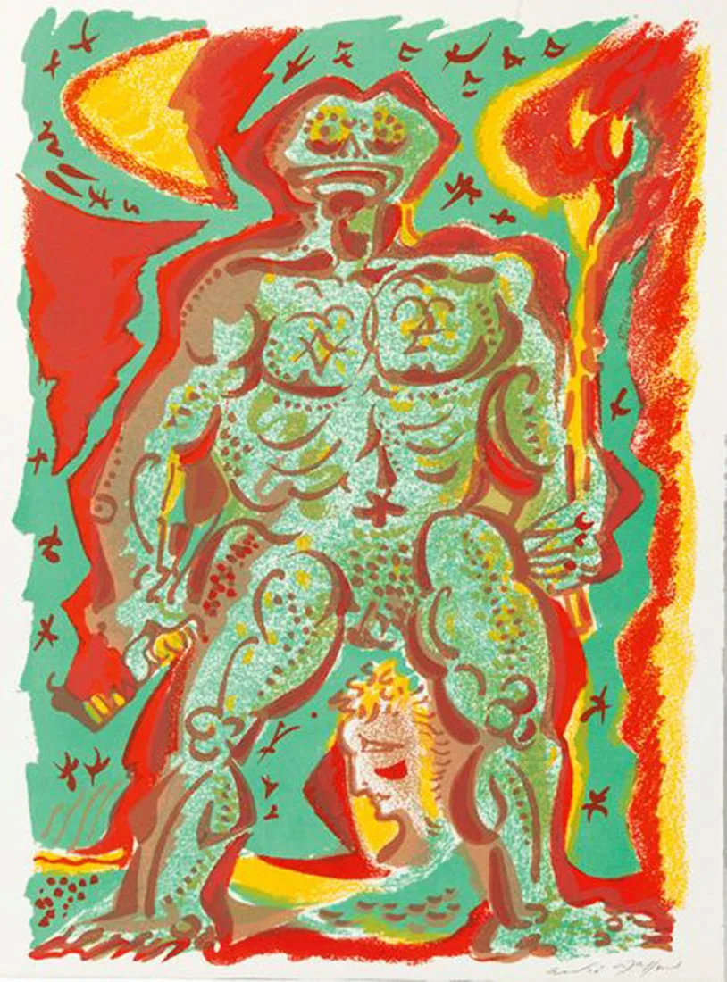 Andre Masson Pencil Hand signed Original Lithograph Le Peigne de crapaudette 1972