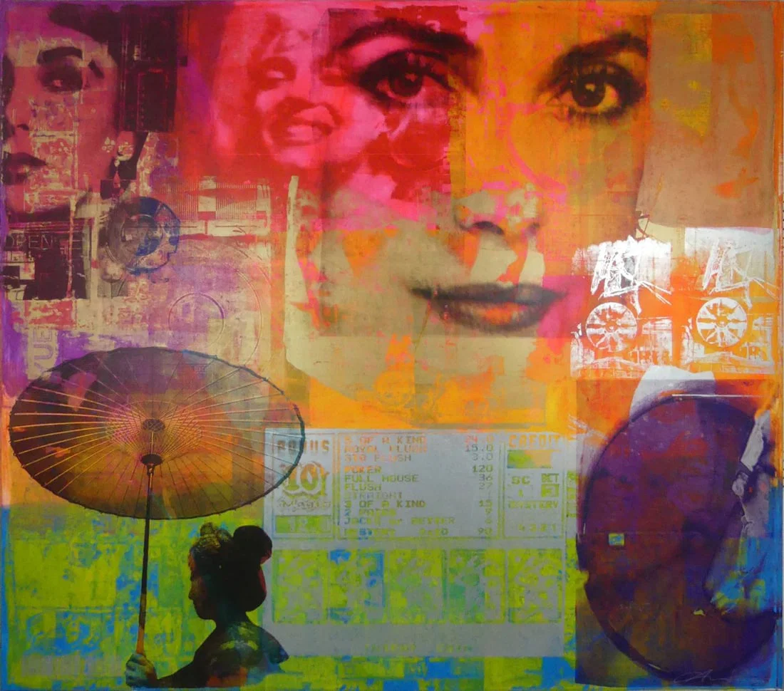 ANDREAS REIMANN MIXED MEDIA ON CANVAS