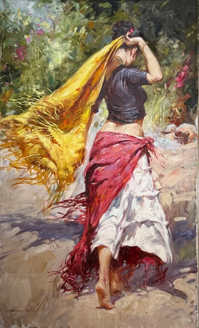 Andrew (Andres) Baturo - "Dancing" Original Oil on Canvas