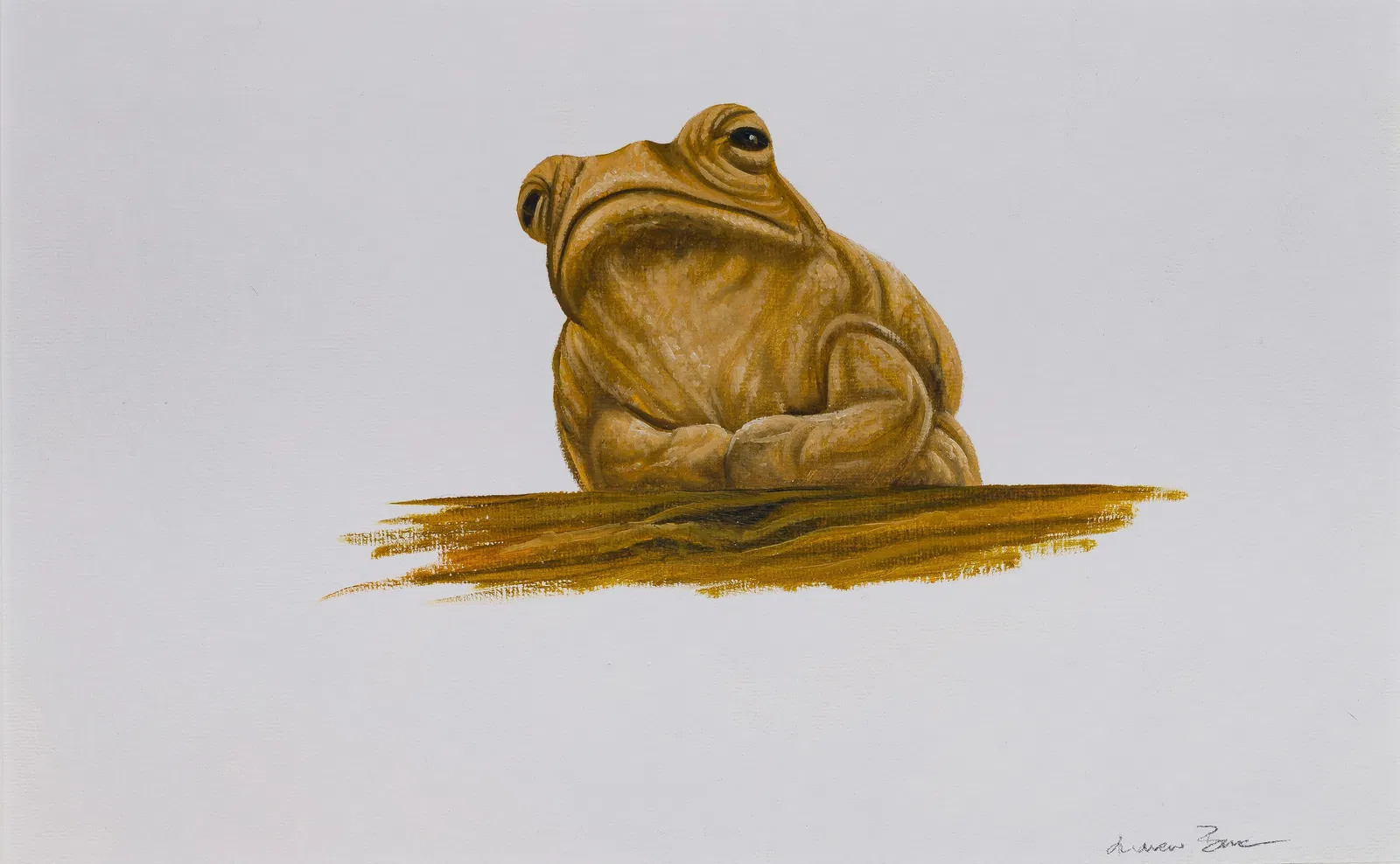 Andrew Bone (English, b.1957) 'Green Tree Frog' Oil on Canvas
