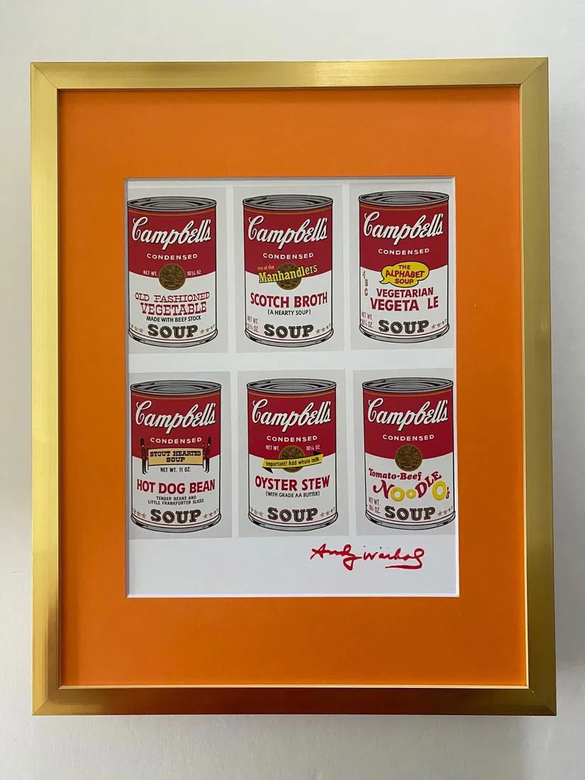 Andy Warhol 1980s Campbell's Soups Signed Pop Art Print Collector Ready to Hang