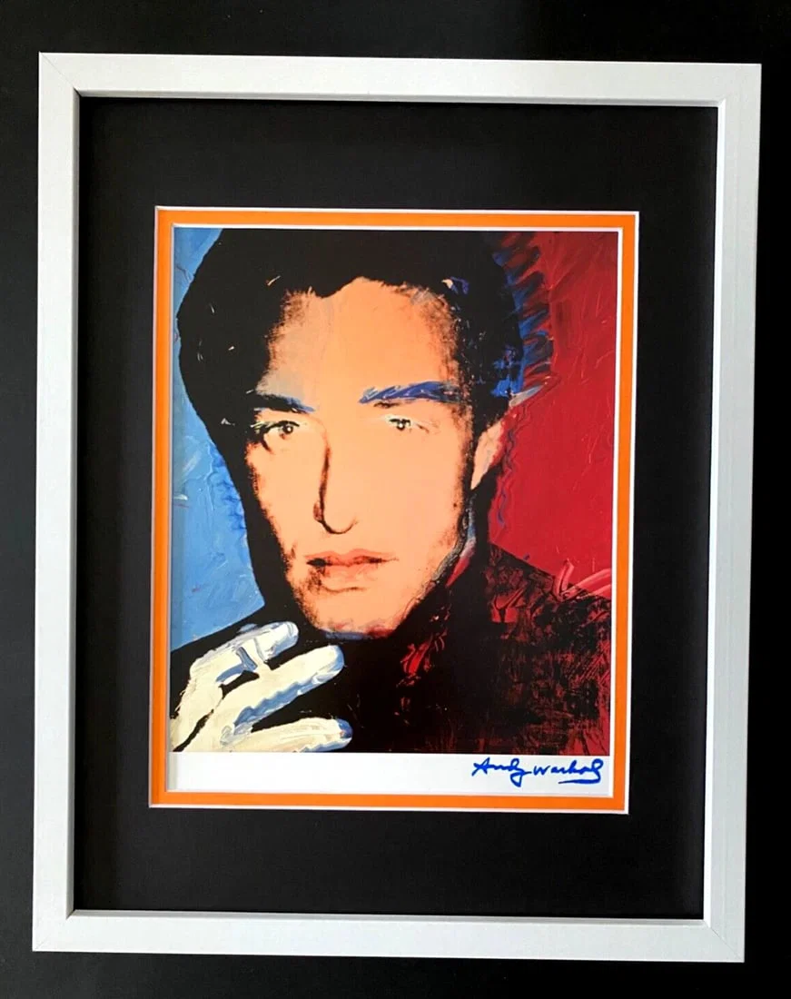 Andy Warhol 1980s Halston Signed Pop Art Print Collector Ready to Hang