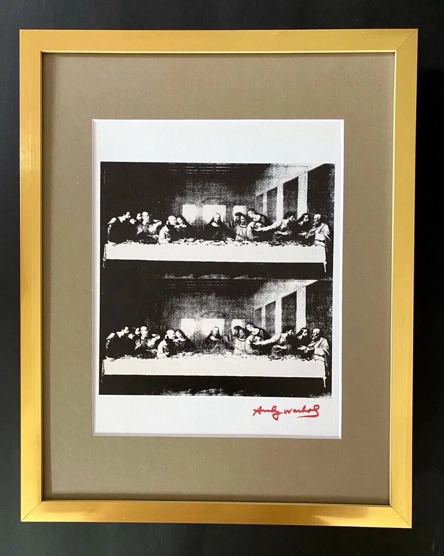 Andy Warhol 1980s Last Supper Signed Pop Art Print Collector Ready to Hang