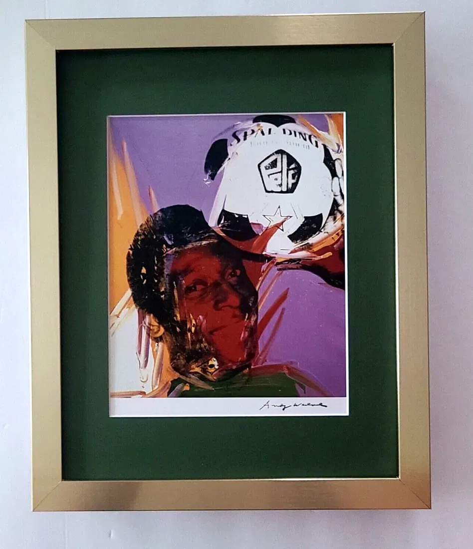 Andy Warhol 1980s Pele Signed Pop Art Print Collector Ready to Hang