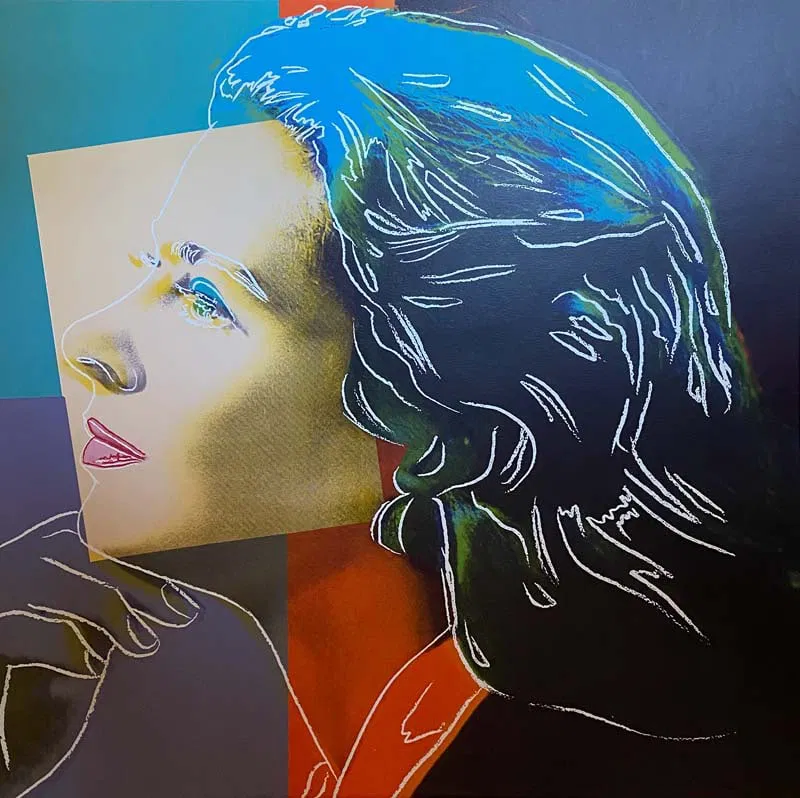Andy Warhol (American, 1928-1987) Screenprint Ingrid Bergman (profile) 1983. Approx 38x38 inches