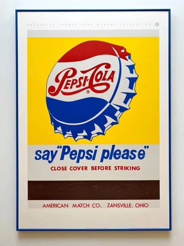ANDY WARHOL ESTATE RARE 1990 1ST ED LITHO PRINT FRAMED XL POSTER PEPSI COLA 1962
