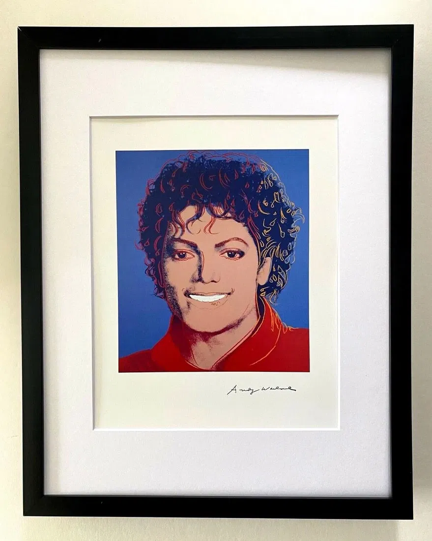 ANDY WARHOL | MICHAEL JACKSON SIGNED VINTAGE PRINT | MATTED AND FRAMED