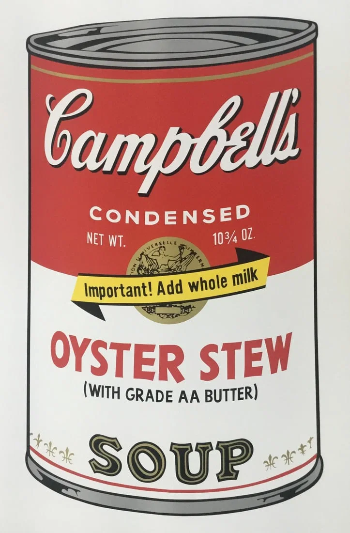 Andy Warhol Oyster Stew Campbell's Soup Can Limited Edition Print COA 284