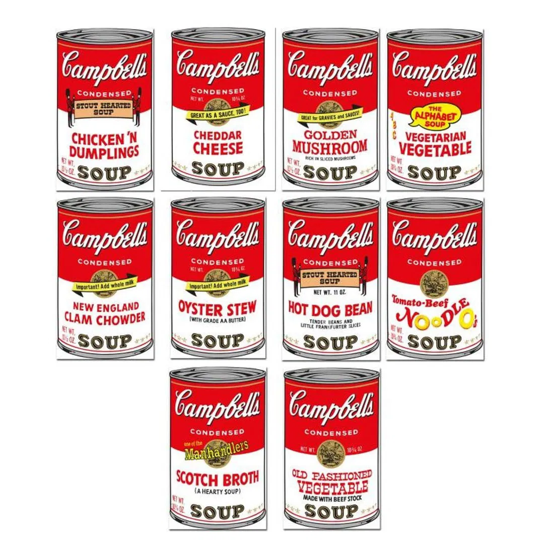 Andy Warhol "Soup Can Series 2" Limited Edition Suite of 10 Silk Screen Prints from Sunday B