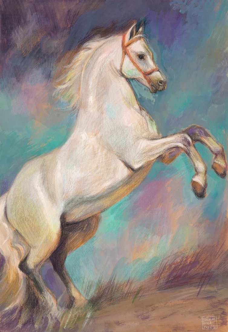 Anna Basalyko (Ukraine,20/21C) mixed media painting