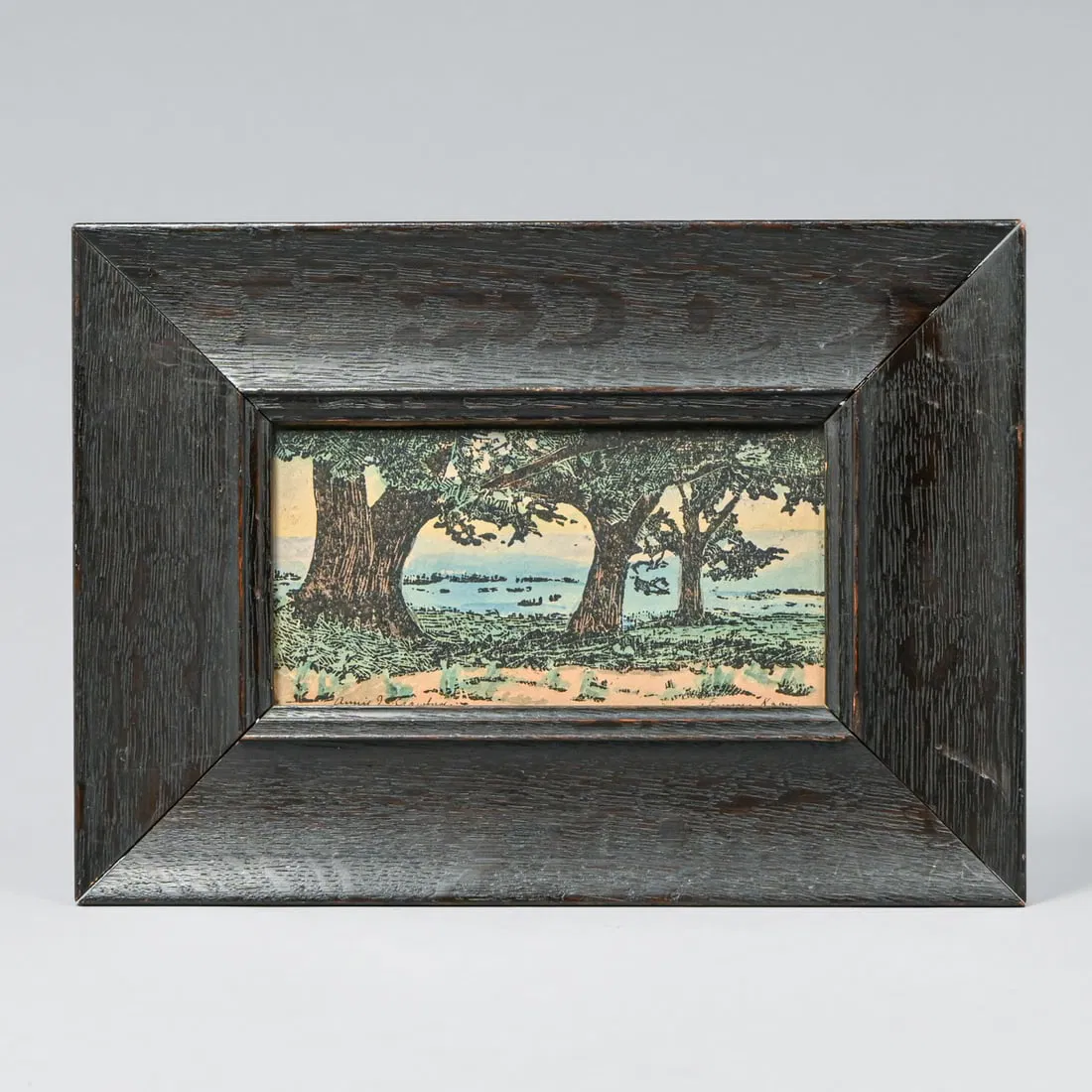 Annie Crawford (1856-1942) & Emma Kaan (1860-1949) Color Woodcut "Erie Beach" c1902
