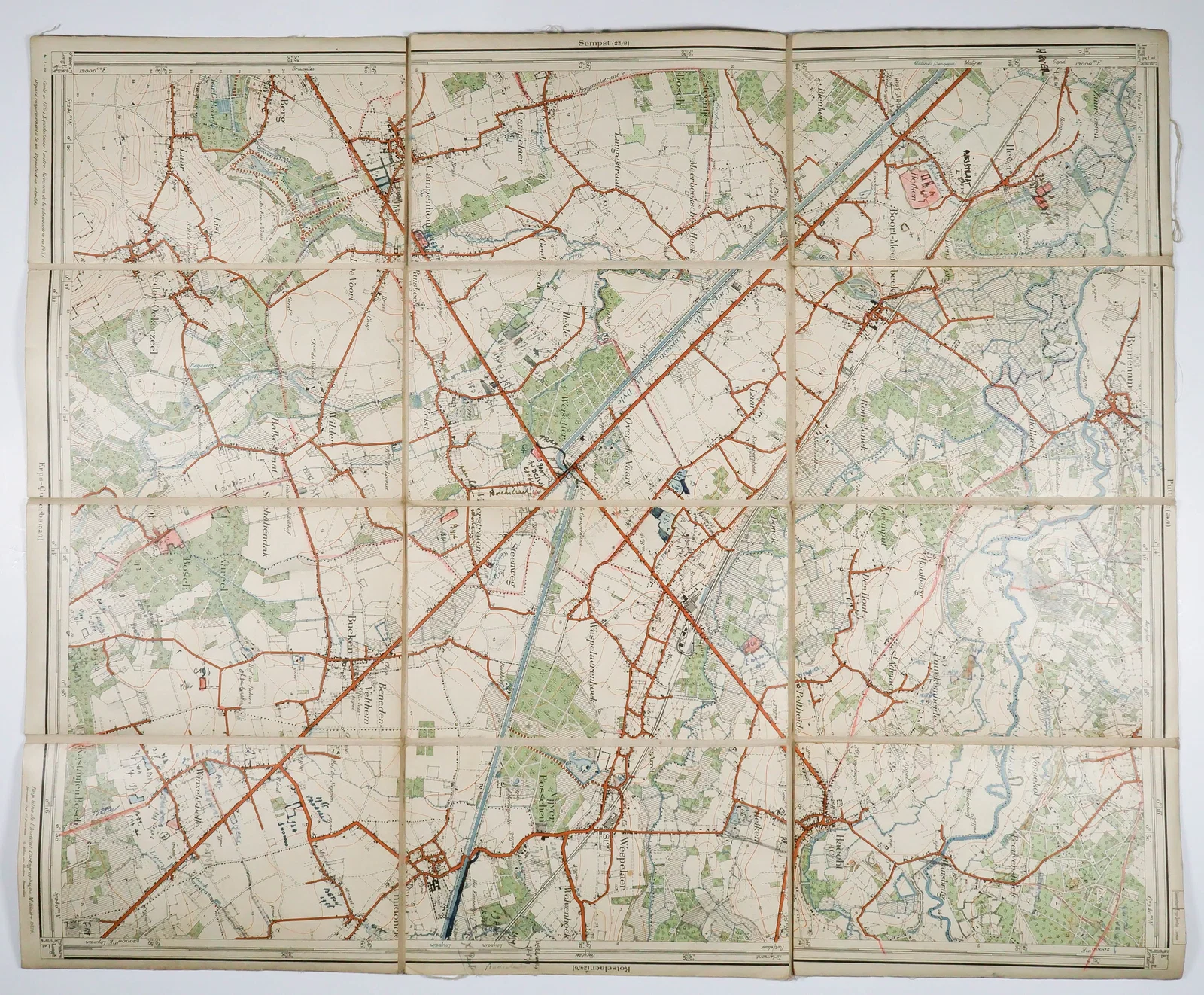 ANNOTATED BELGIAN MILITARY MAP OWNED BY GEN. FRANZ HALDER