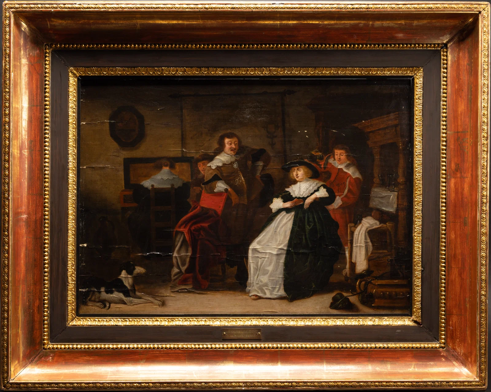 Anthonie Palamedesz ( Dutch 1601 -1673) " Merry Company " Old Master Oil on Wooden Board
