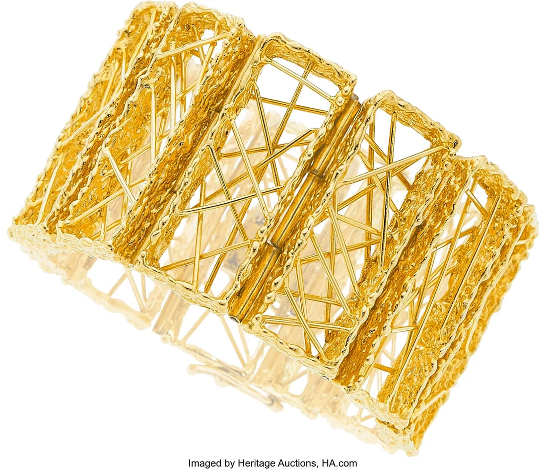 Anthony Kim Gold Bracelet, circa 1969 Metal: 18