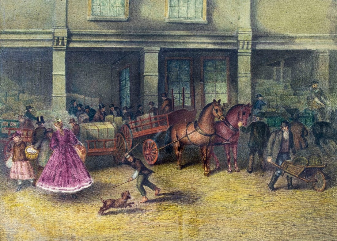 Antique 19C American watercolor painting