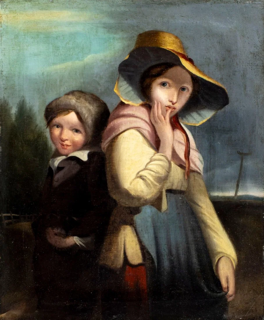 Antique 19C British oil painting signed