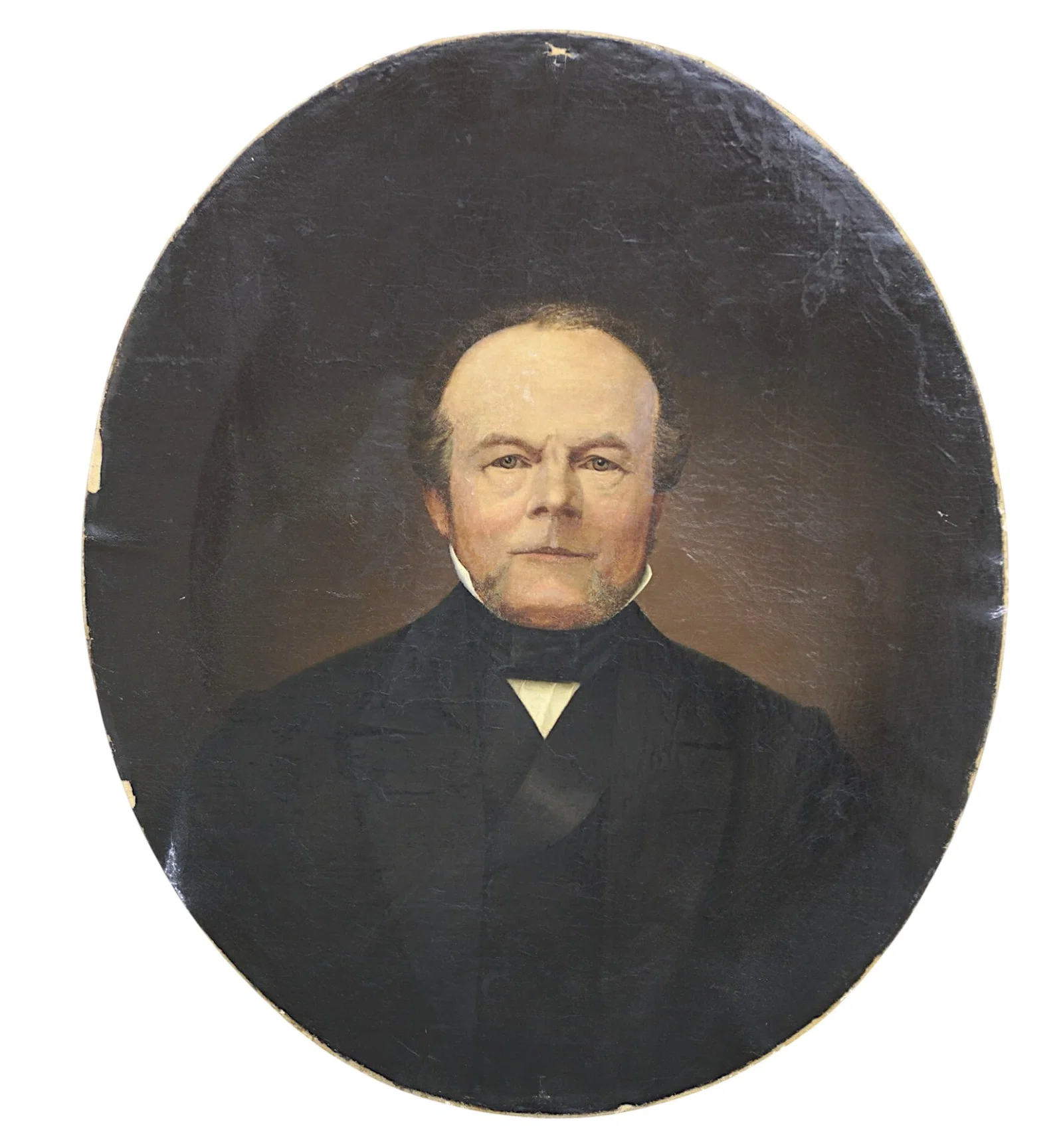 ANTIQUE 19TH C PORTRAIT OF A GENTLEMAN OIL ON CANVAS