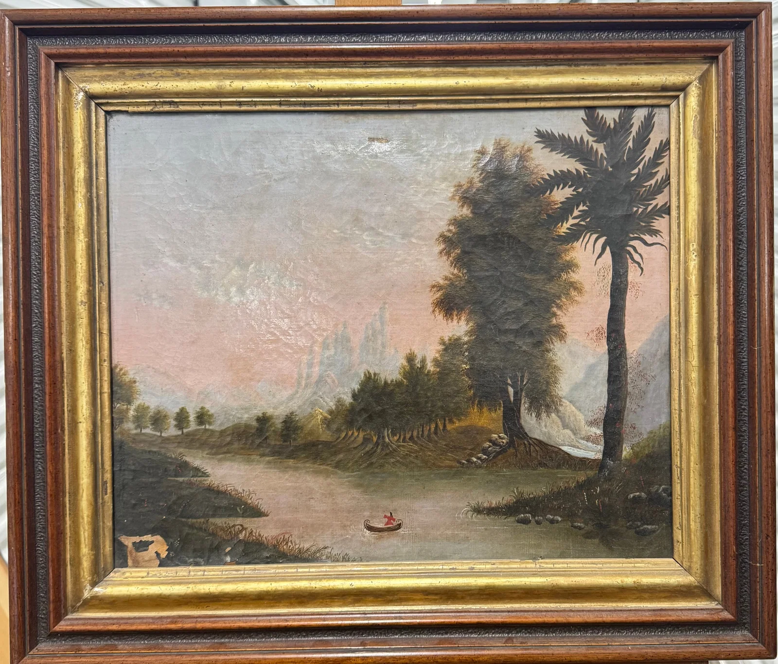 Antique 19th Century American Hudson River School Thomas Chambers oil painting