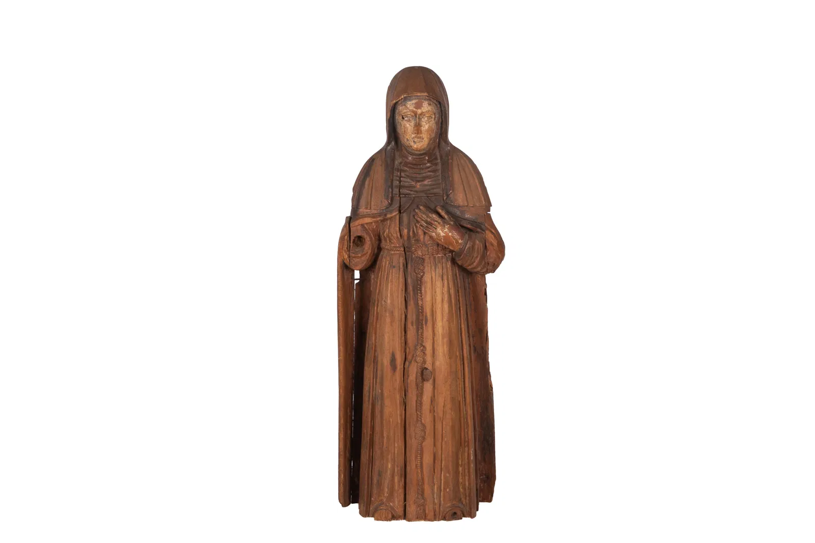 ANTIQUE CARVED WOOD SAINT