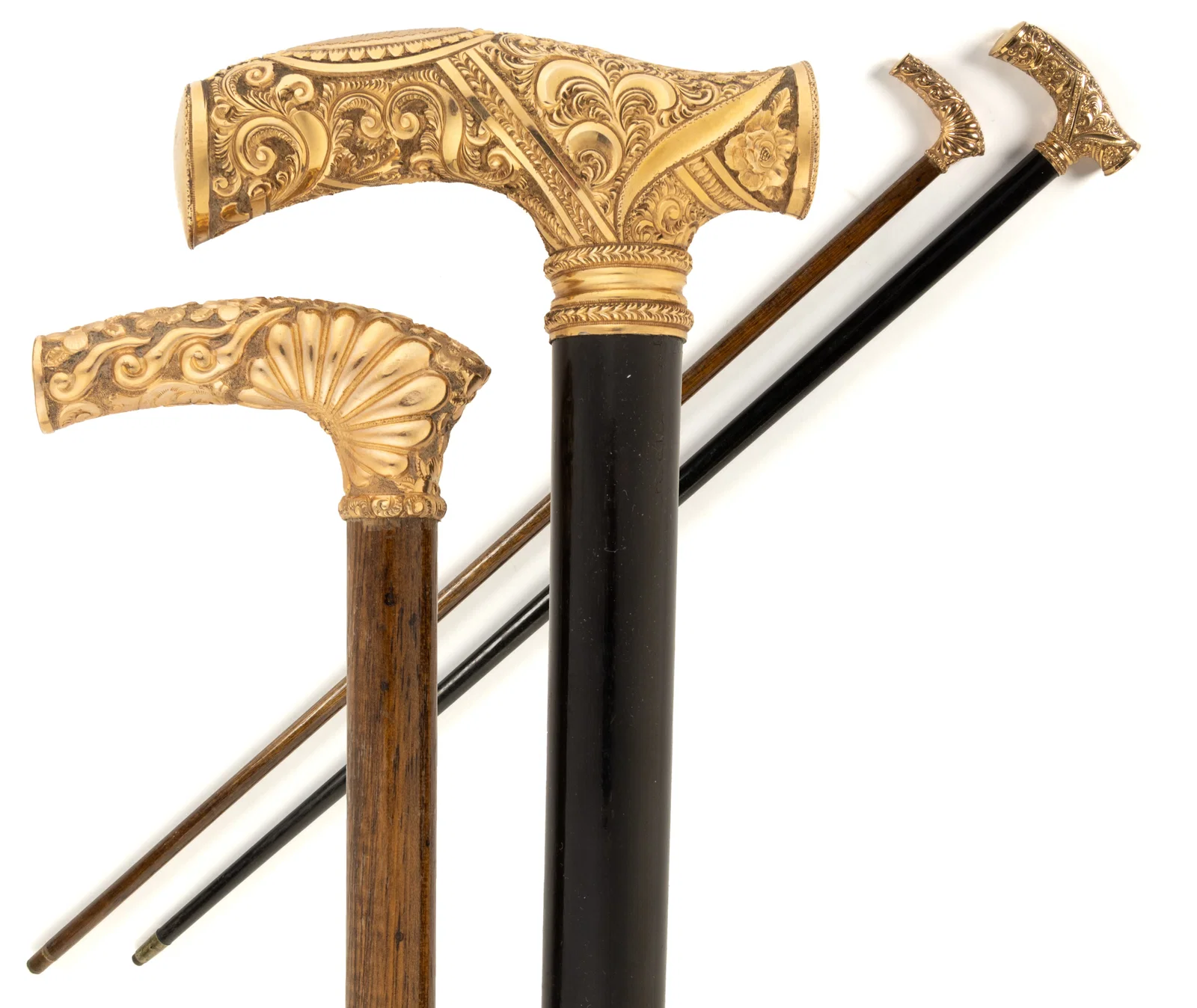 ANTIQUE DRESS CANES / WALKING STICKS, LOT OF TWO