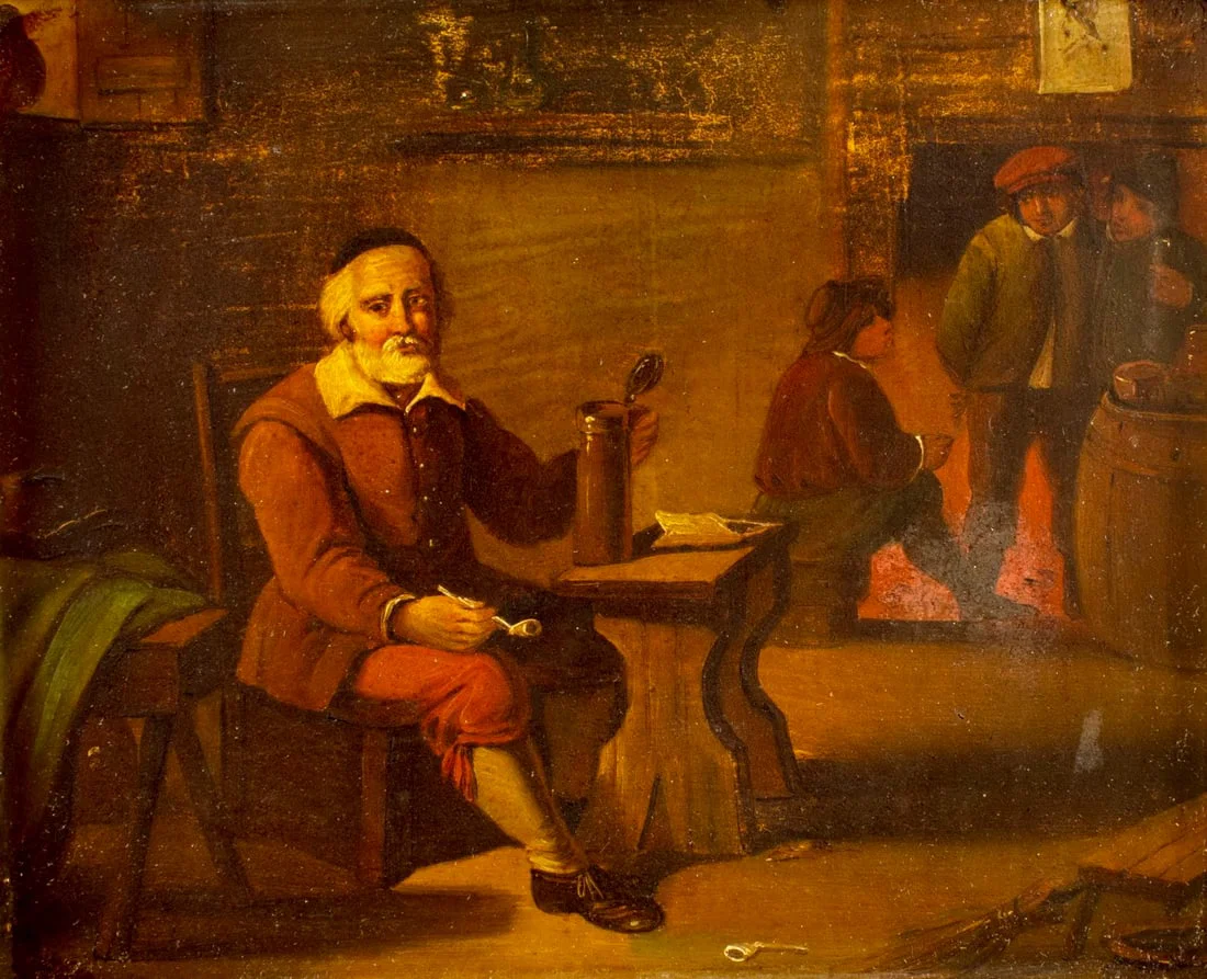 Antique early 20C European oil painting