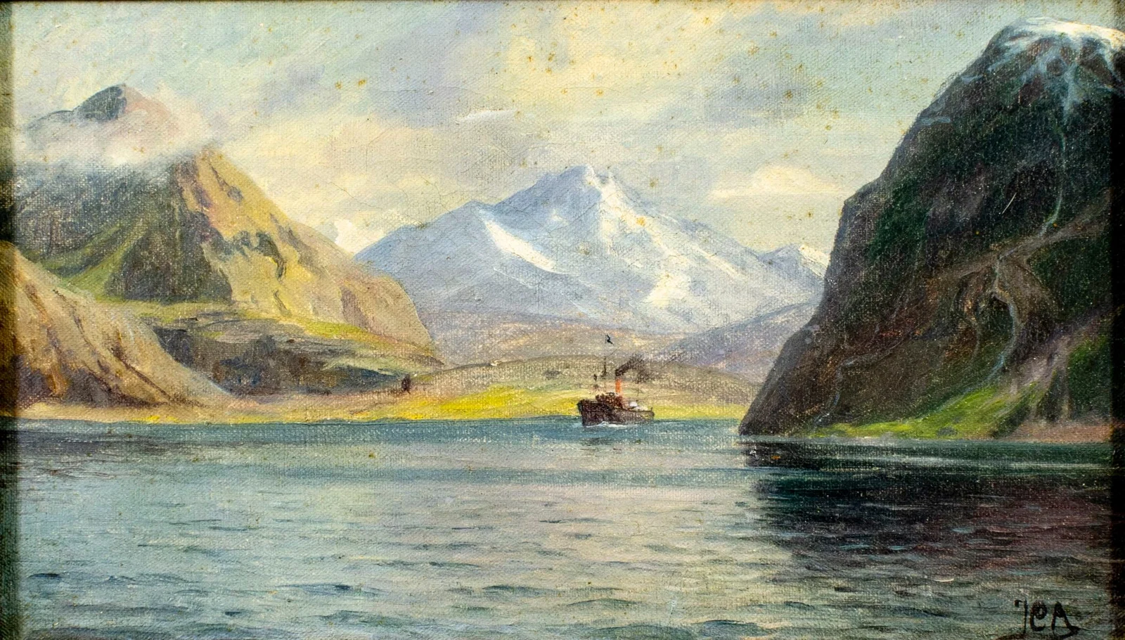 Antique early 20C Norwegian oil painting signed