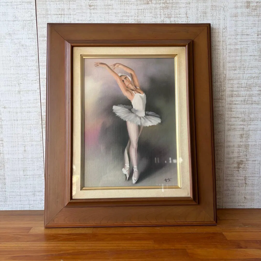 Antique Framed Oil Painting of a Ballet Dancer, Exquisite Artwork