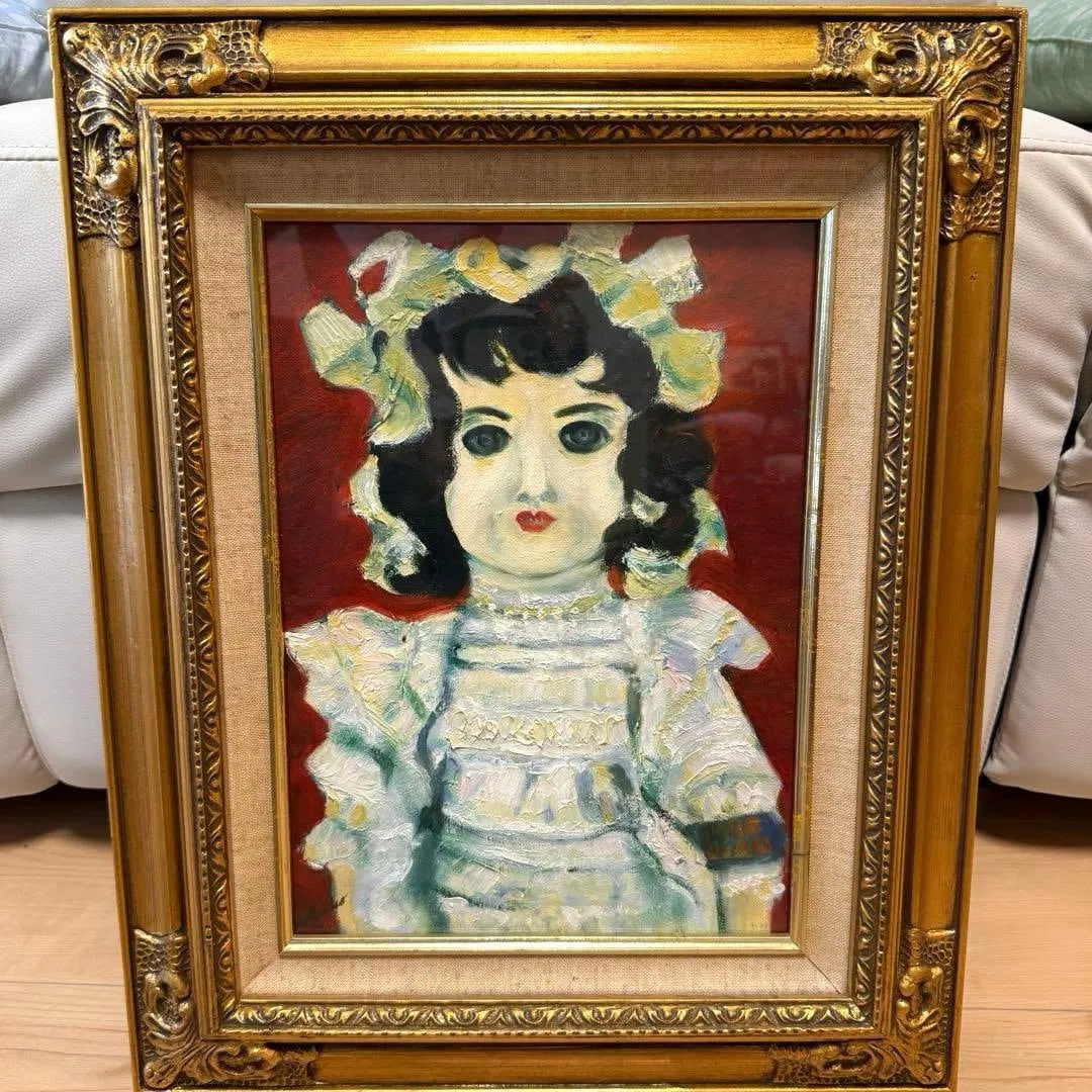Antique French Doll Oil Painting