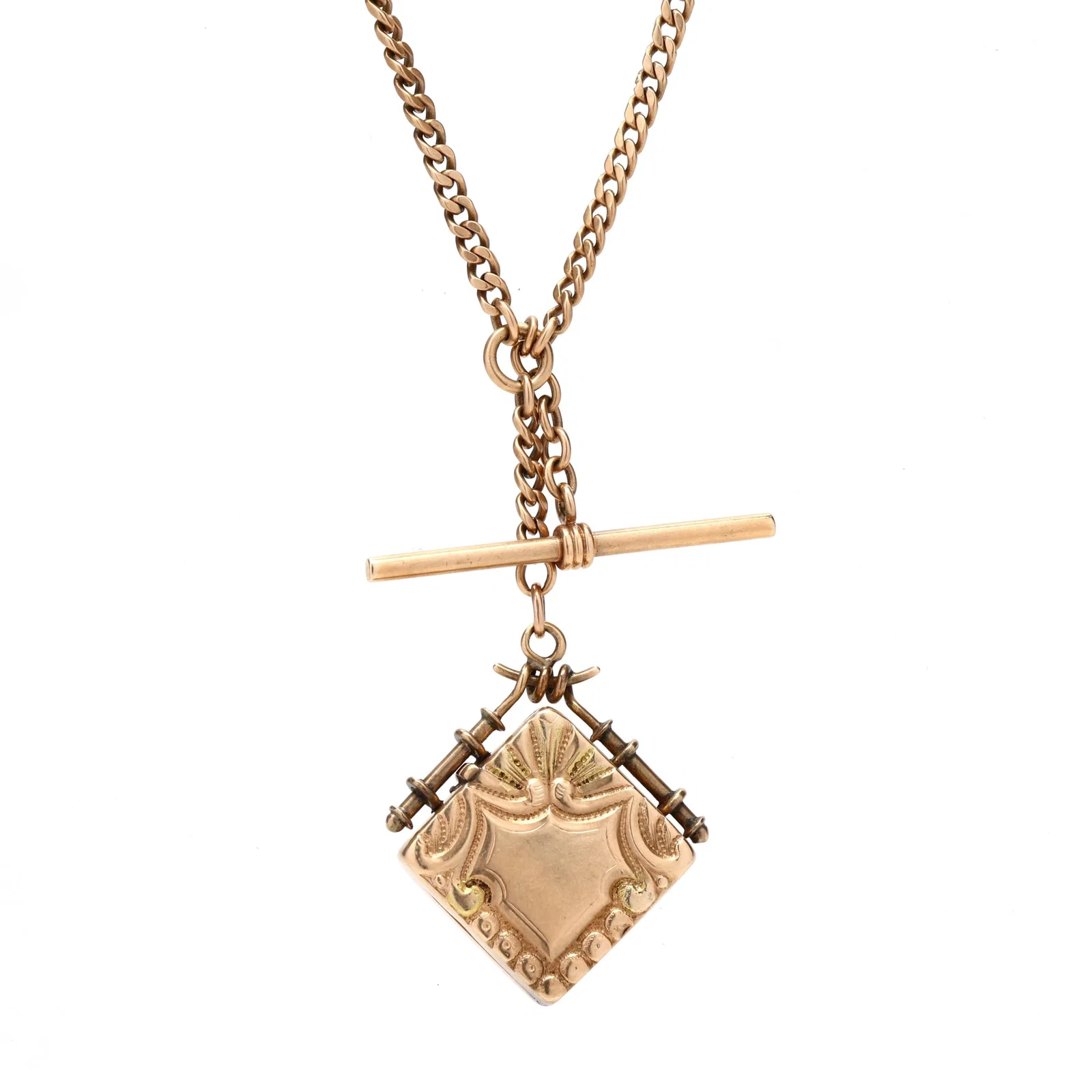 Antique Gold Watch Chain With Locket