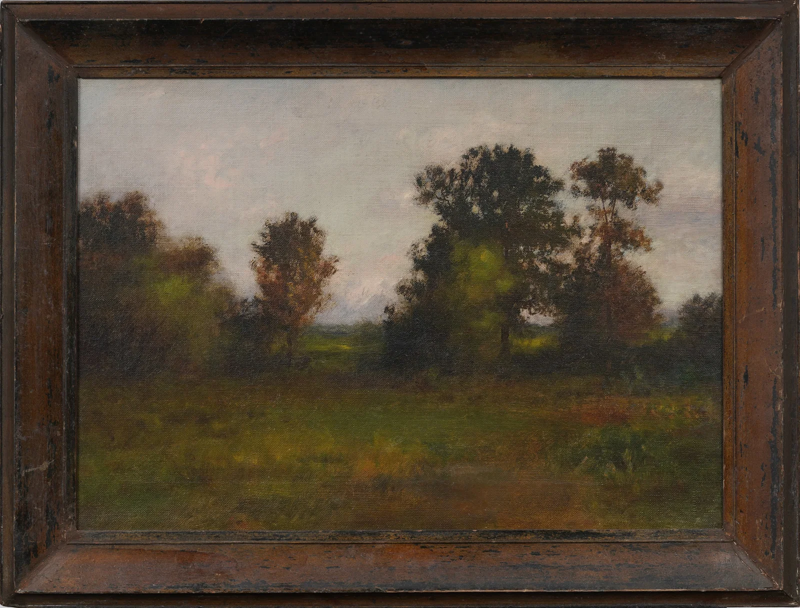 Antique Impressionist Framed Landscape Original Oil Painting