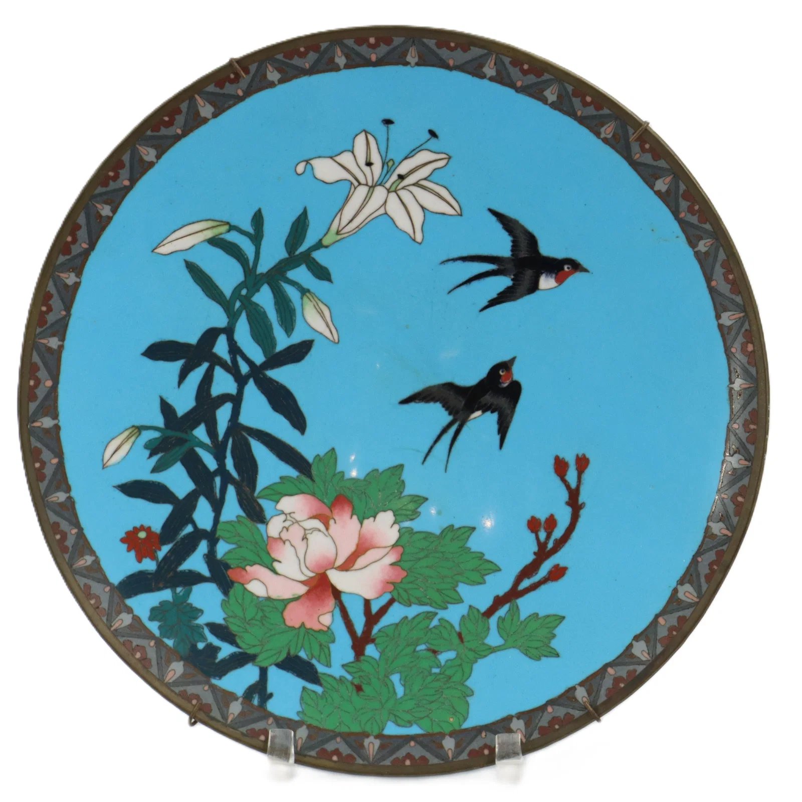 Antique Japanese Meiji Period Cloisonne Decorative Plate