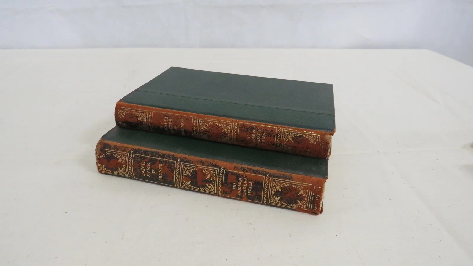 Antique Leather Spine Jane Eyre Scarlett Letter
