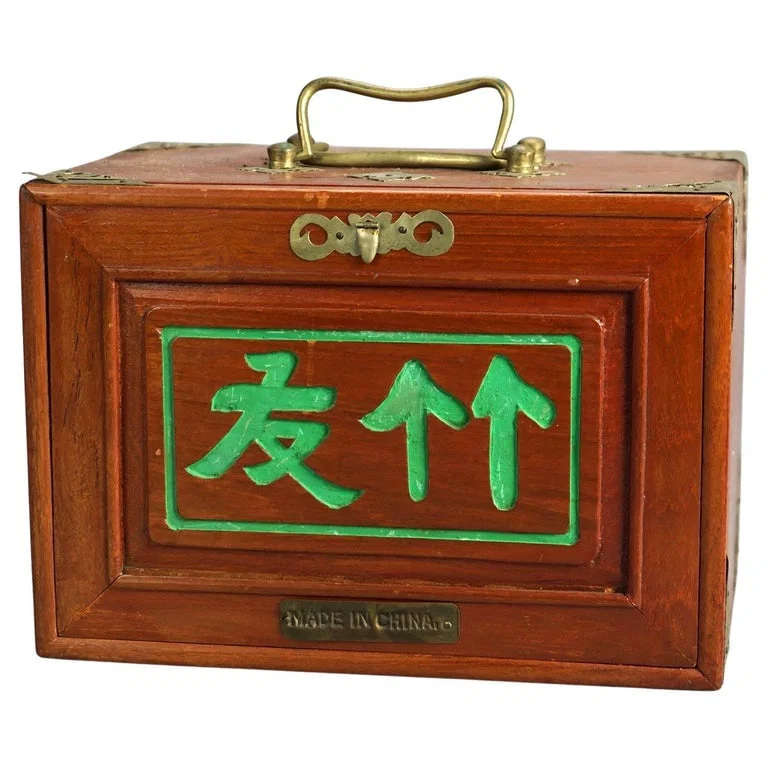 Antique Mahjong Set With Game Pieces C1900