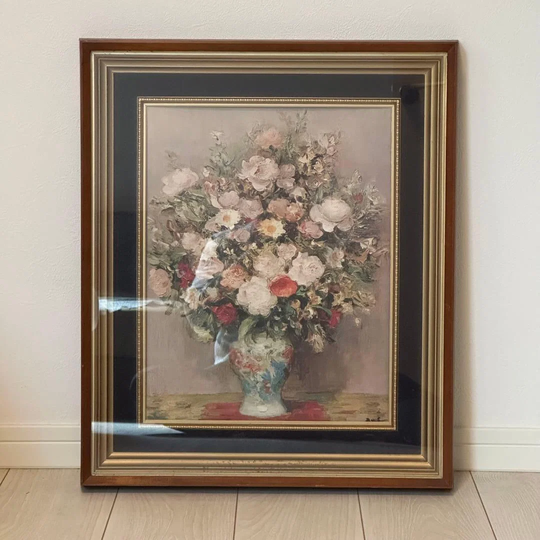 Antique Oil Painting, Unique, Floral Motif