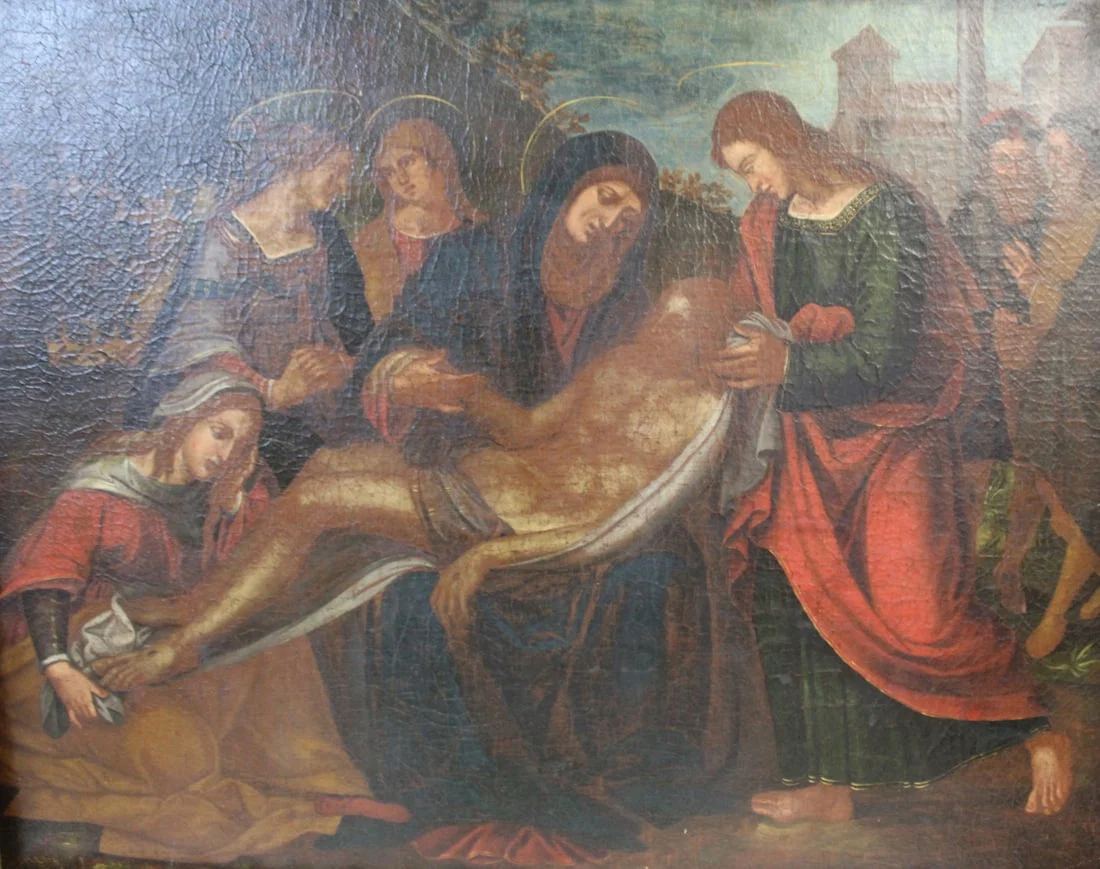 Antique Religious Old Master Oil On Canvas