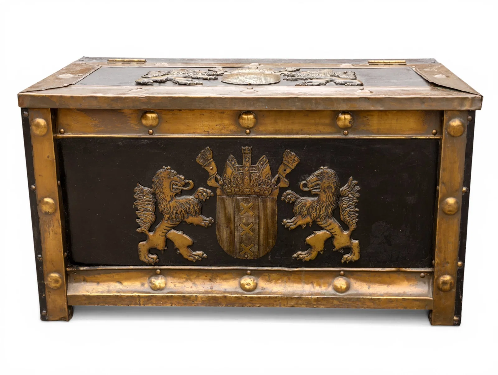 Antique Storage Box w/ Holland Crest