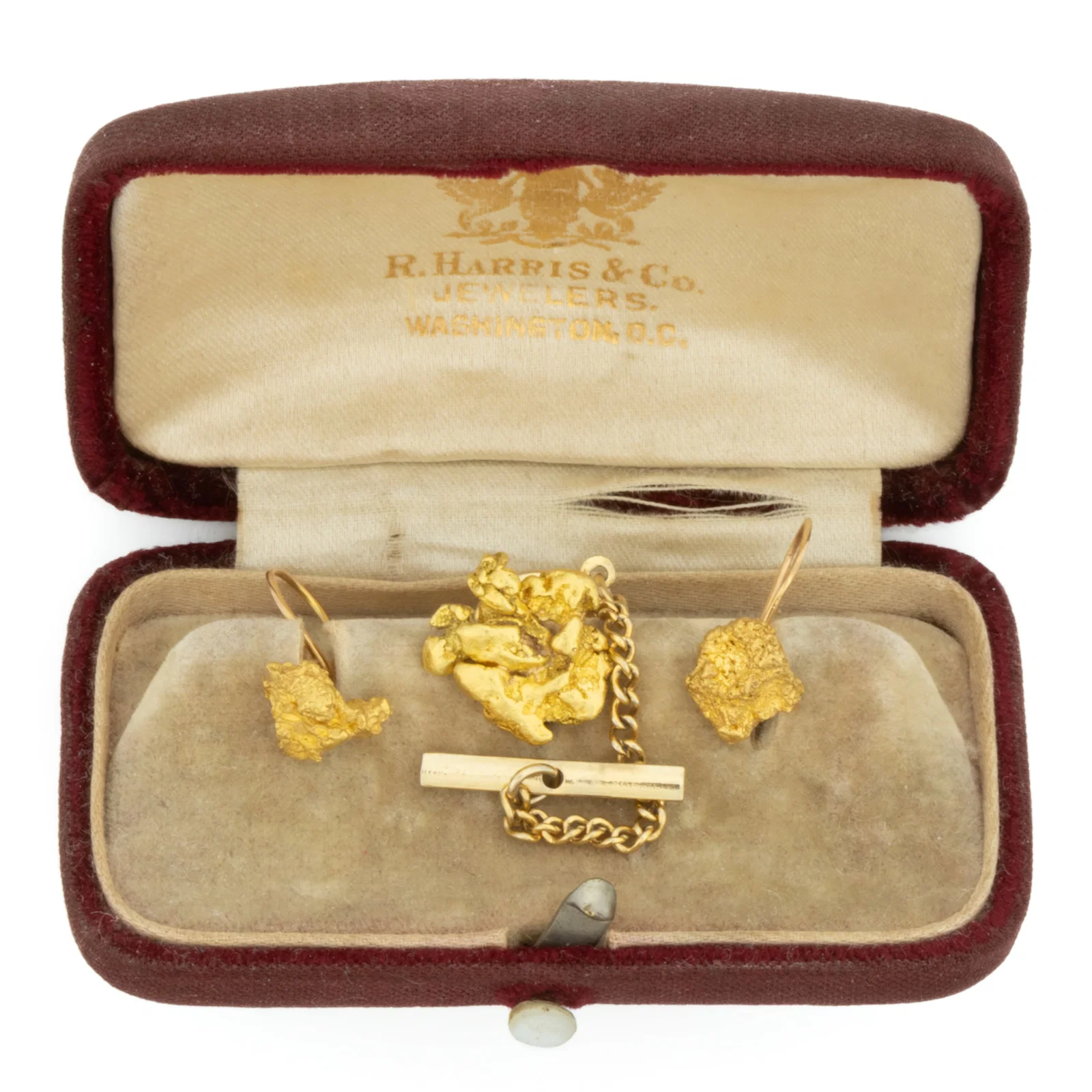 ANTIQUE / VINTAGE GOLD NUGGET JEWELRY, LOT OF THREE