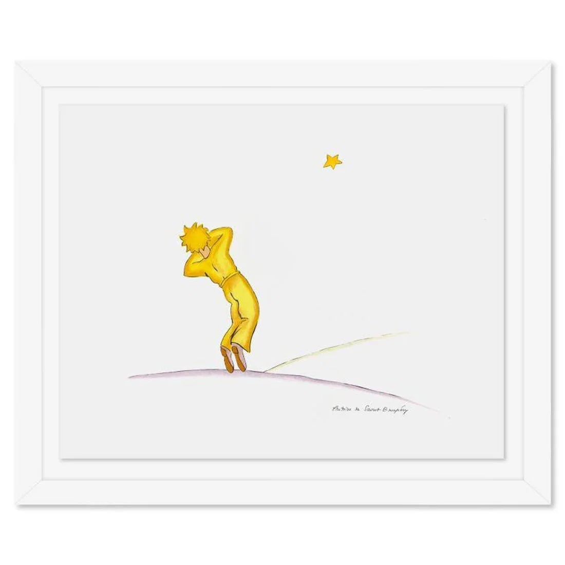 Antoine de Saint-Exupery 1900-1944 (After), "The Little Prince Falling Asleep" Framed Limited