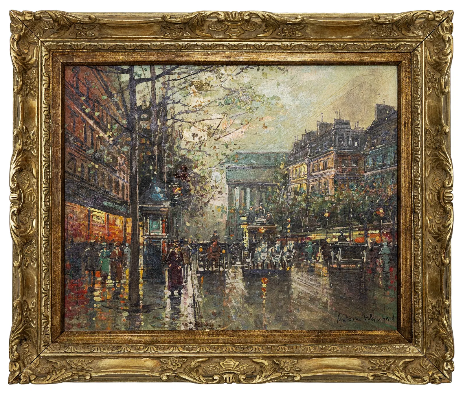 Antonio Blanchard (French, 1910-1988), Paris Opera House, Oil on Masonite