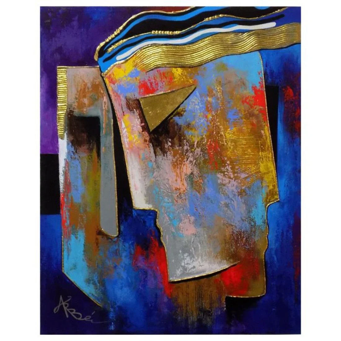 Arbe, "Philosophy" Hand Signed Original Painting on Canvas with Letter of Authenticity.