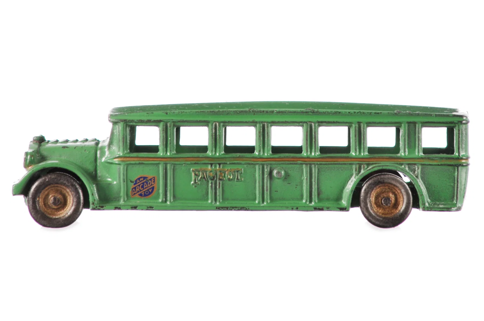 Arcade Fageol Green Cast Iron Bus